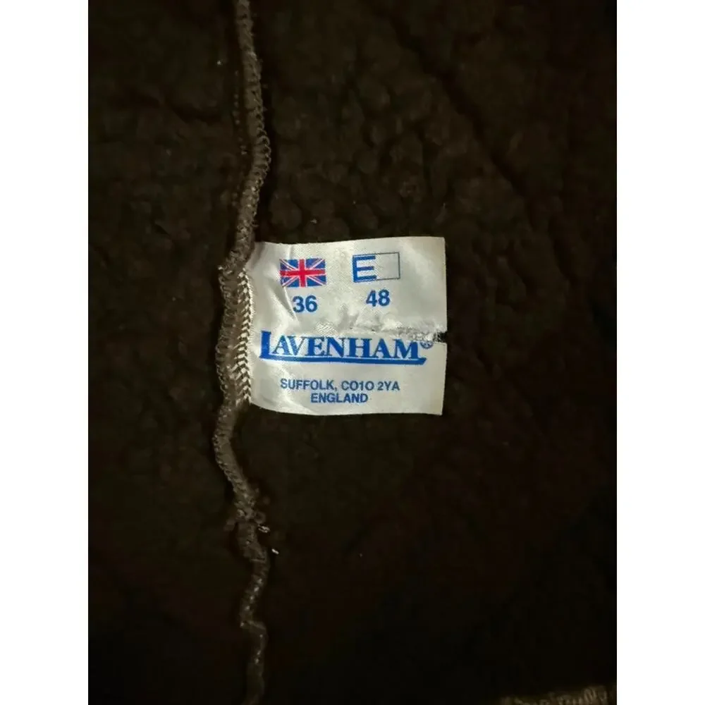 Lavenham England Quilted Jacket Womens US Small Brown Fleece Lined Coat UK 36